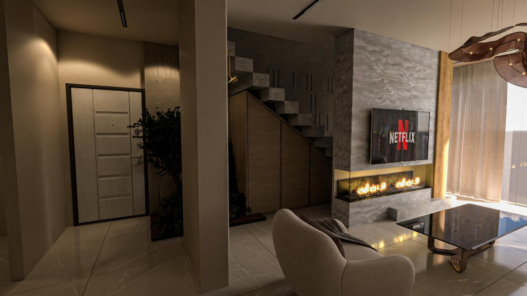 Interior staircase at Miralay Villa
